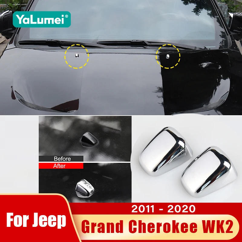 

For Jeep Grand Cherokee WK2 2011 2012 2013 2014 2015 2016 2017 2018 2019 2020 Car Windshield Washer Nozzle Cap Cover Accessories