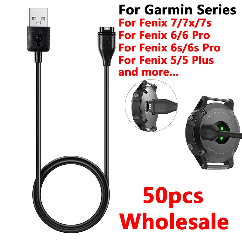 

50pcs Charging Cable For Garmin Fenix 7 7S 7X 6 6S 6X 5 5S 5X Vivoactive 3 4 4S Forerunner 935 935 USB Dock Charger Data Cable