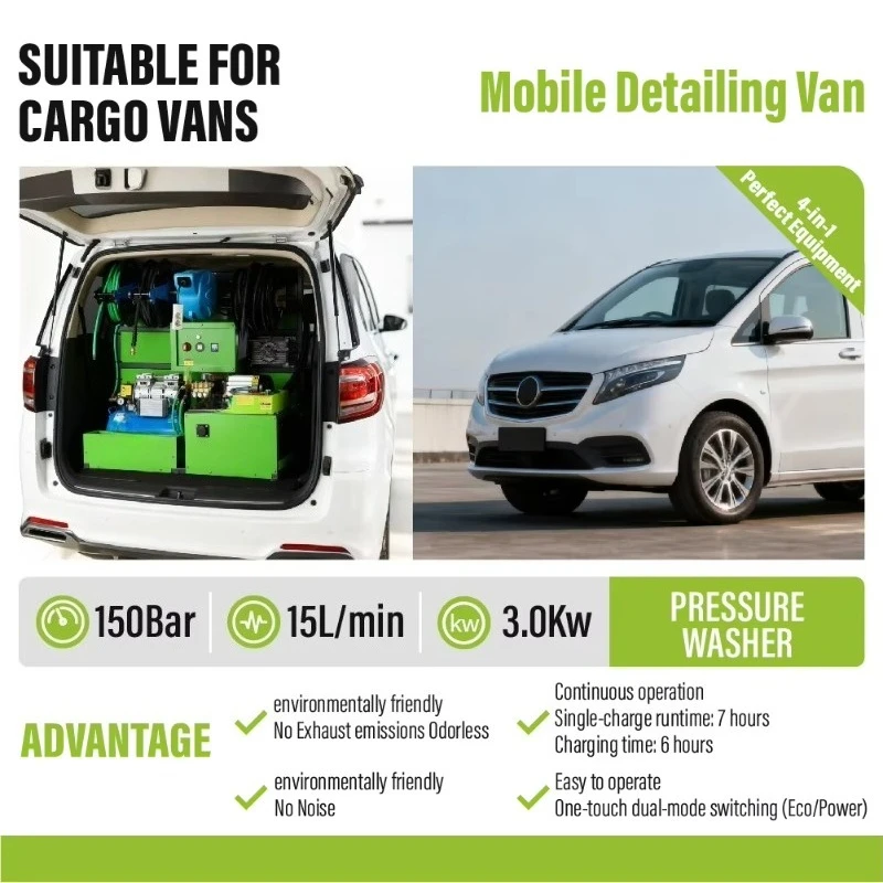 4in1 Pressure Washer Air Compressor Vacuum Cleaner Mobile Car Detail Car Wash Equipment Truck Settings