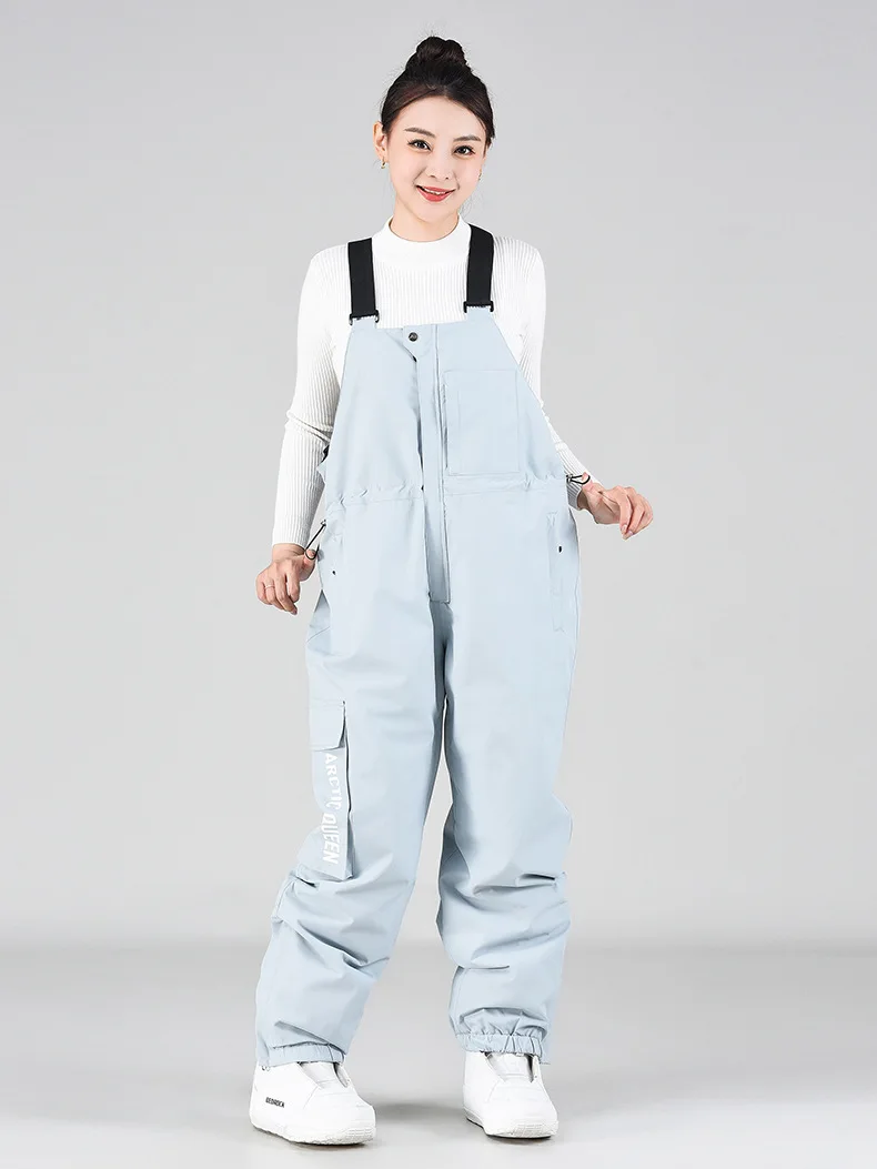 

Большие зимние нагрудники унисекс, ветрозащитные лыжные штаны, водонепроницаемые зимние комбинезоны с термоизоляцией, теплые дышащие утепленные брюки