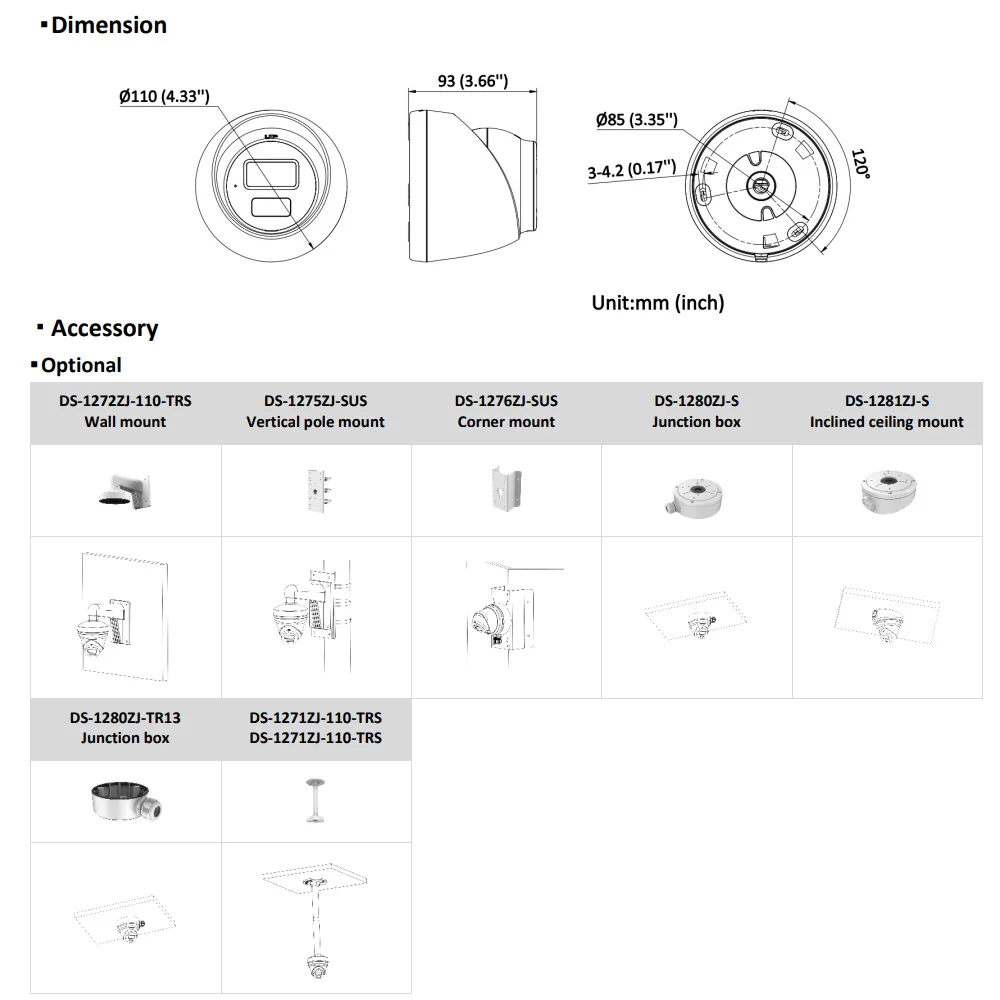 Hikvision 8MP IP Camera DS-2CD1383G2-LIUF Built-in Mic Dual-Light 4K Smart Hybrid Light With SD Card Slot Turret Network Camera