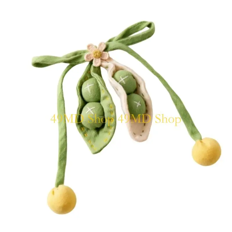 49MD Flower Detail Bag Charm Pendant with Soft Fabric Pea Design Use