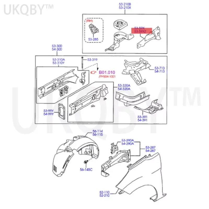 

DK4954260A DK4954260B DK4953260A Фартук Reinf Wheel Lh