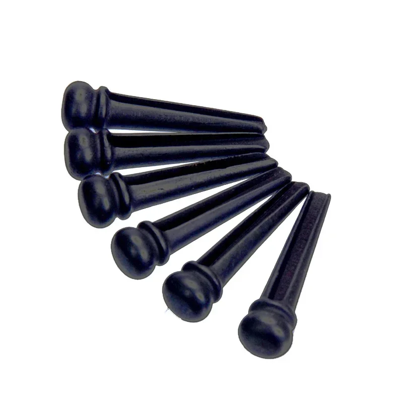 6pcs Ebony Acoustic Guitar Bridge Pins Black Guitar Pressure String Nails Pin Guitar Parts