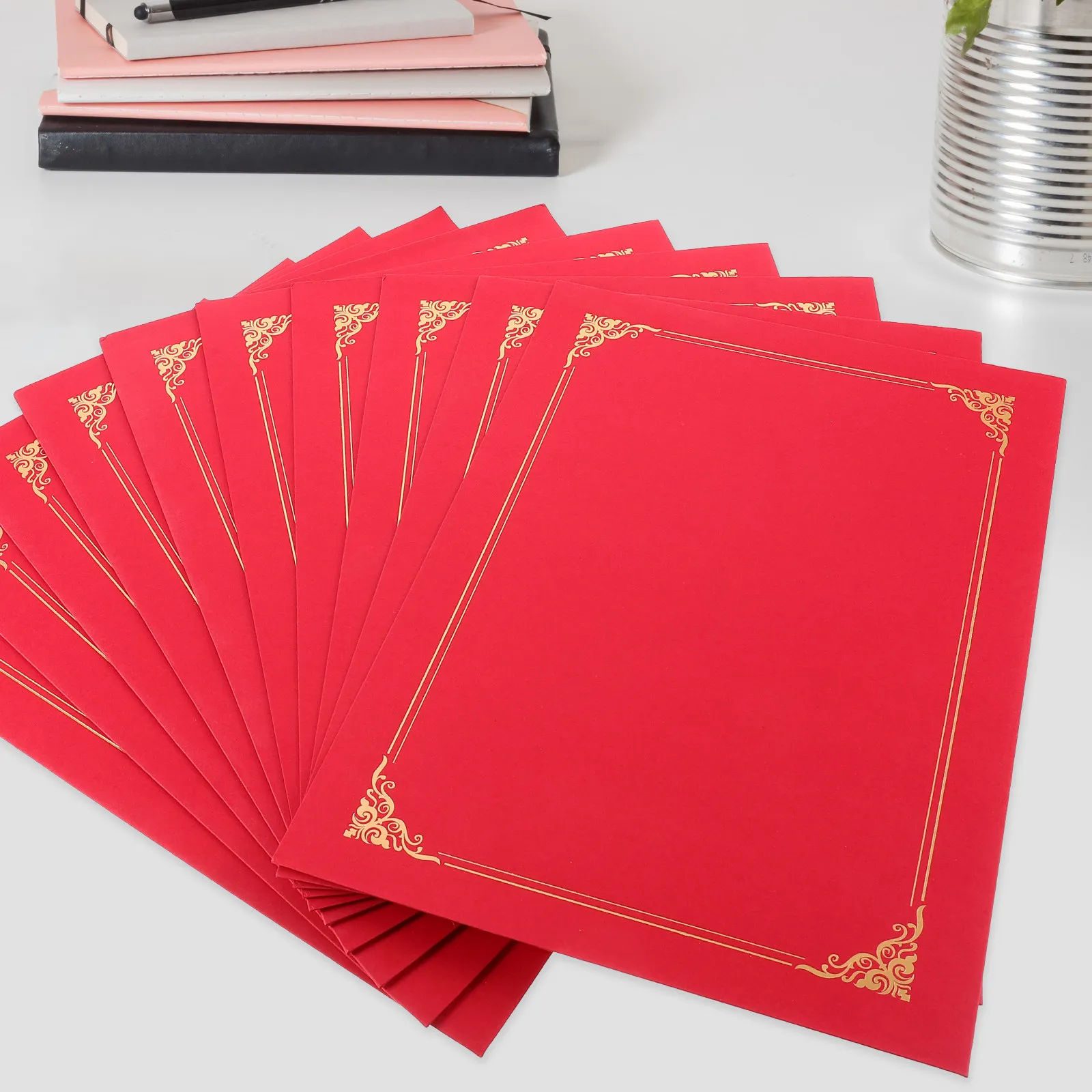 10Pcs Certificate Cover Paper Diploma Holder for Graduation Awards Certificates Protection Classic Design Document Storage