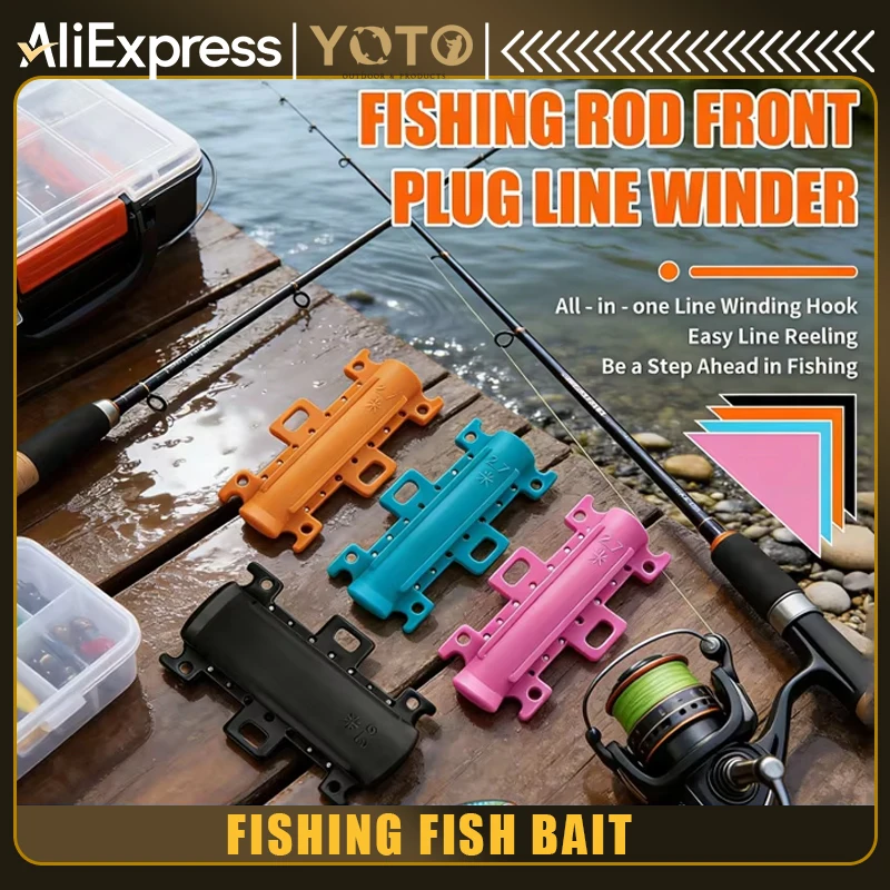 

YOTO 4 шт., многофункциональная портативная крышка для наконечника удочки с намоткой лески и держателем крючков — 4 цвета, аксессуары для удочек