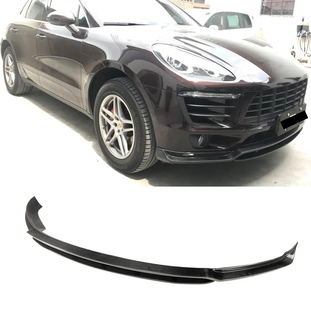 Spoiler przedniego zderzaka Splitters do Porsche Macan Standard 2014 2015 2016 2017, przedni zderzak z włókna węglowego Spoiler wargowy Splitter — zdjęcie 3