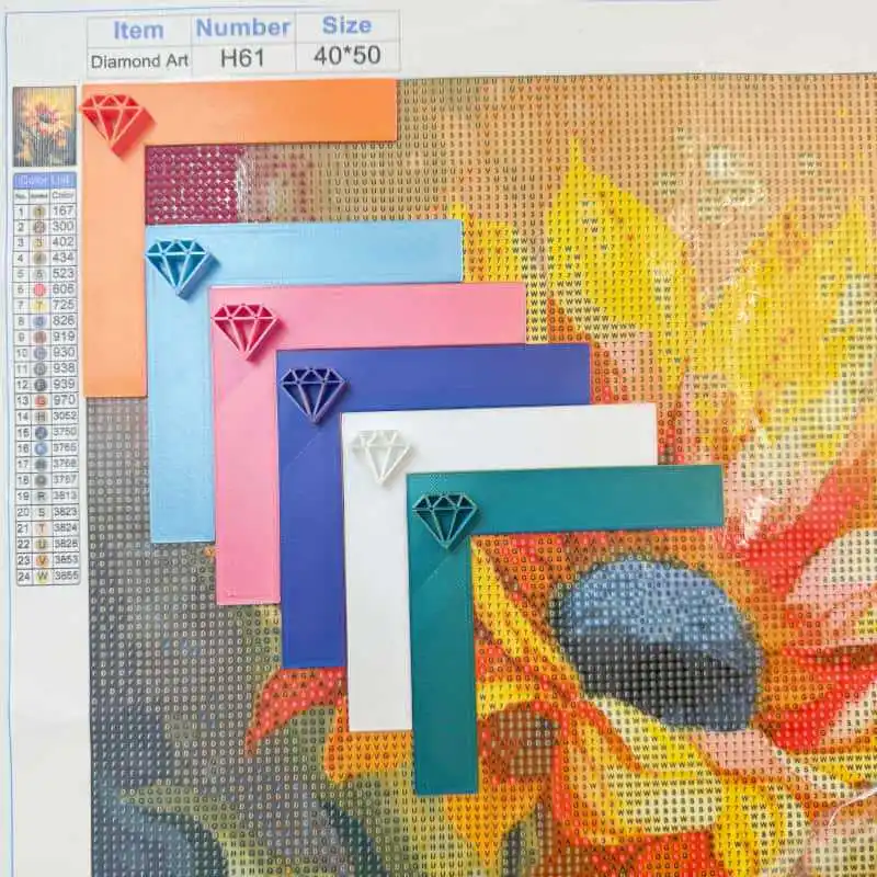 1pcs L Shape Diamond Painting Corner Alignment Ruler 3D Printed Non Slip Canvas Position Guide DIY 5D Diamond Art Craft Tools