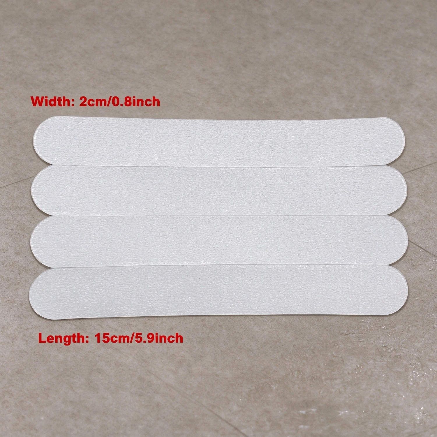 32 Pieces of Bathroom Bathtub Safety Anti-Slip Traction Tape, 2cm X 15cm, No Cutting Required, Self-Adhesive, Suitable for Indoor and Outdoor Stairs, Bathtubs, Swimming Pools, and Boats, Peva Transparent Anti-Slip Adhesive Tape, Safety Anti-Slip Roll Tape for Step Anti-Slip