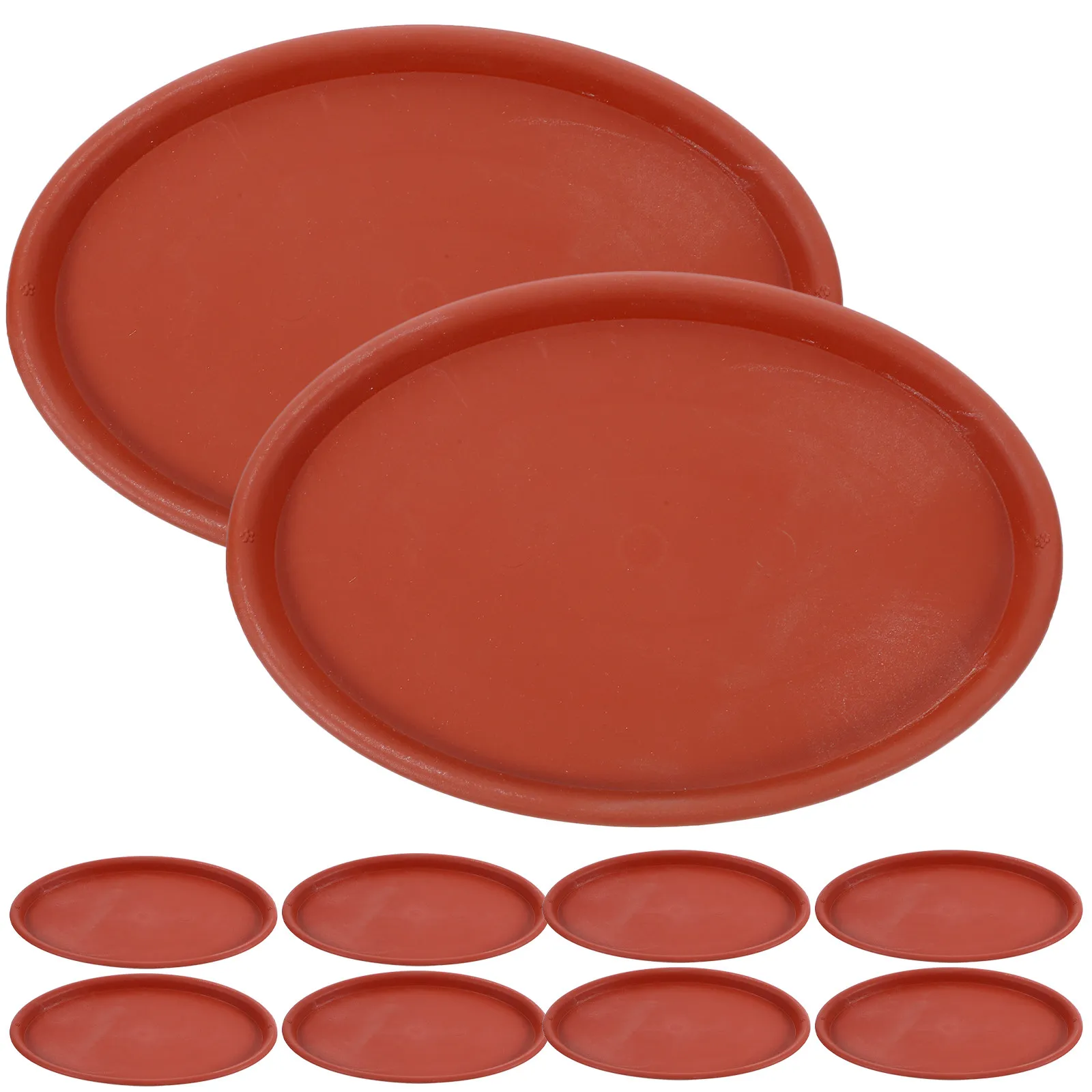 10Pcs Oval Plastic Plant Saucer Heavy Duty Waterproof Plant Trays for Indoor Garden Pot Drip Tray Water Catcher