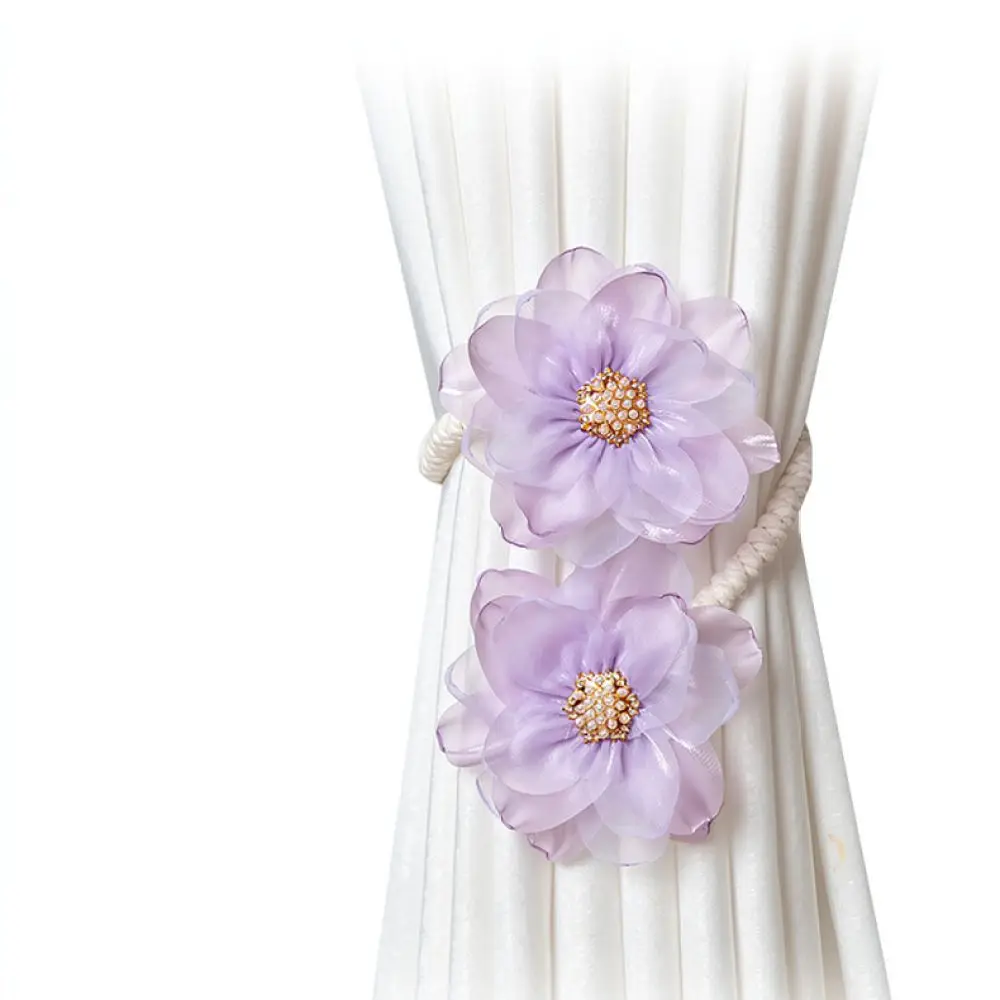 Elegant Floral Design Curtain Tieback Lightweight Drapery Holdback Decorative Accessory For Home Modern Window Treatment
