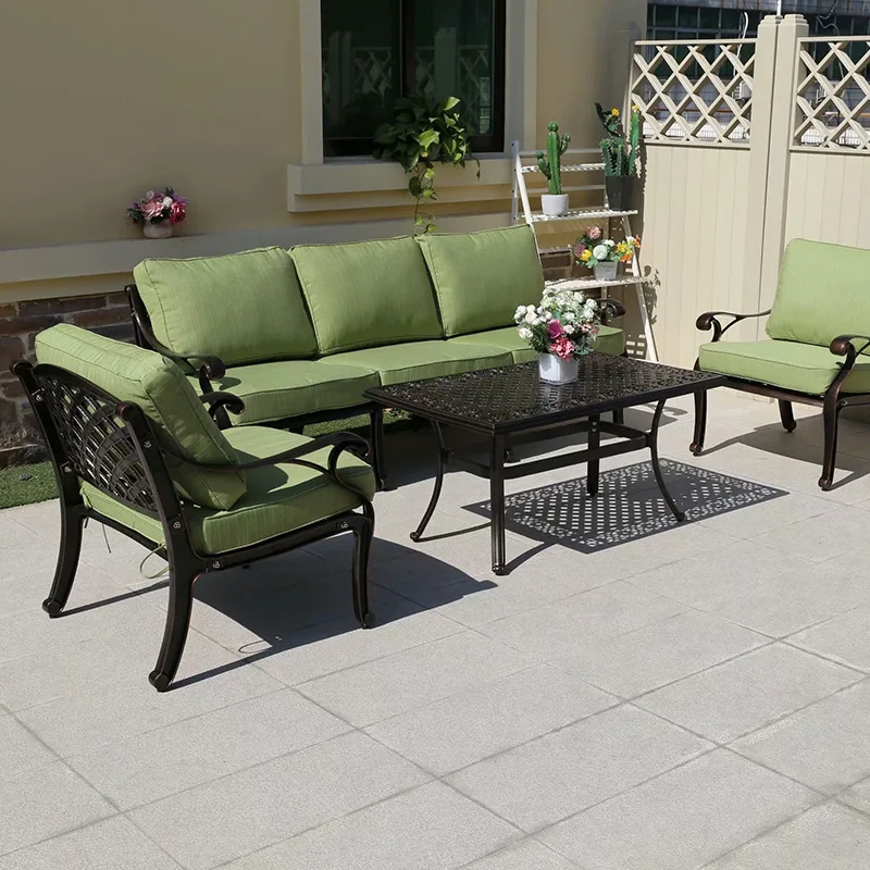 Outdoor cast aluminum villa courtyard garden terrace sun room hotel living room leisure wrought iron sofa combination