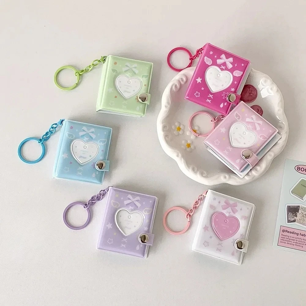 New Butterfly Bow Photo Album Keychain Snap Closure Album Book Mini Photocards Holder