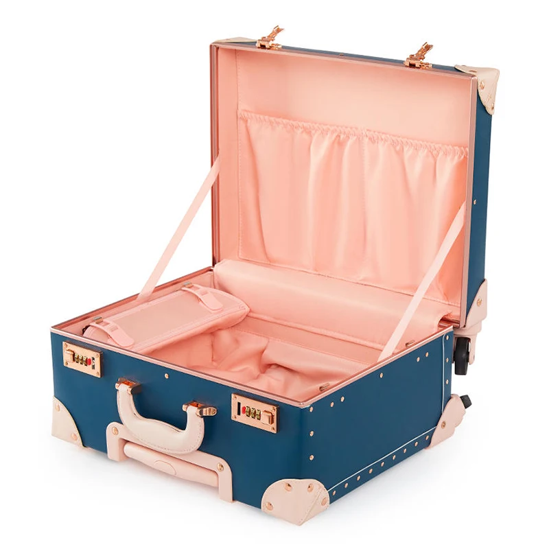 High appearance luggage female 16/18" with handbag carry on portable password trolley suitcase boarding travel box pull rod case