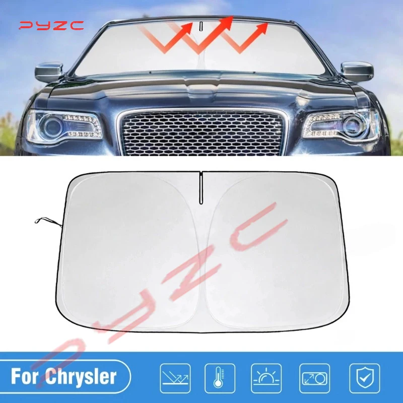 

Windshield Sun Shade for Chrysler 300 300C 2011-2022 2023 2024 Car Sunshade Cover Foldable Sun Visor Protector Blocks UV Rays