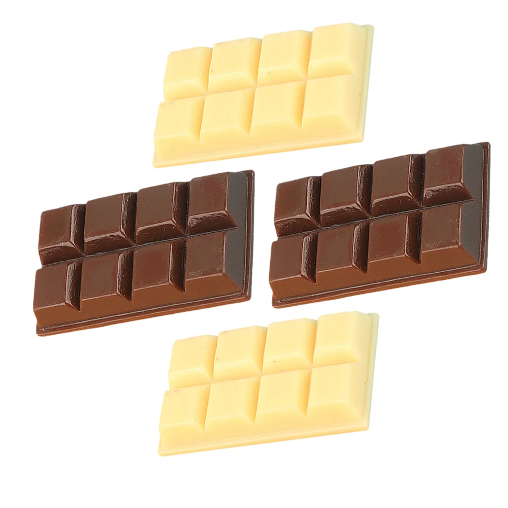 4 Pcs Chocolate Ornaments Bulk Bar Multi-function Decor Interesting Fake Model Desktop Educational Decorate