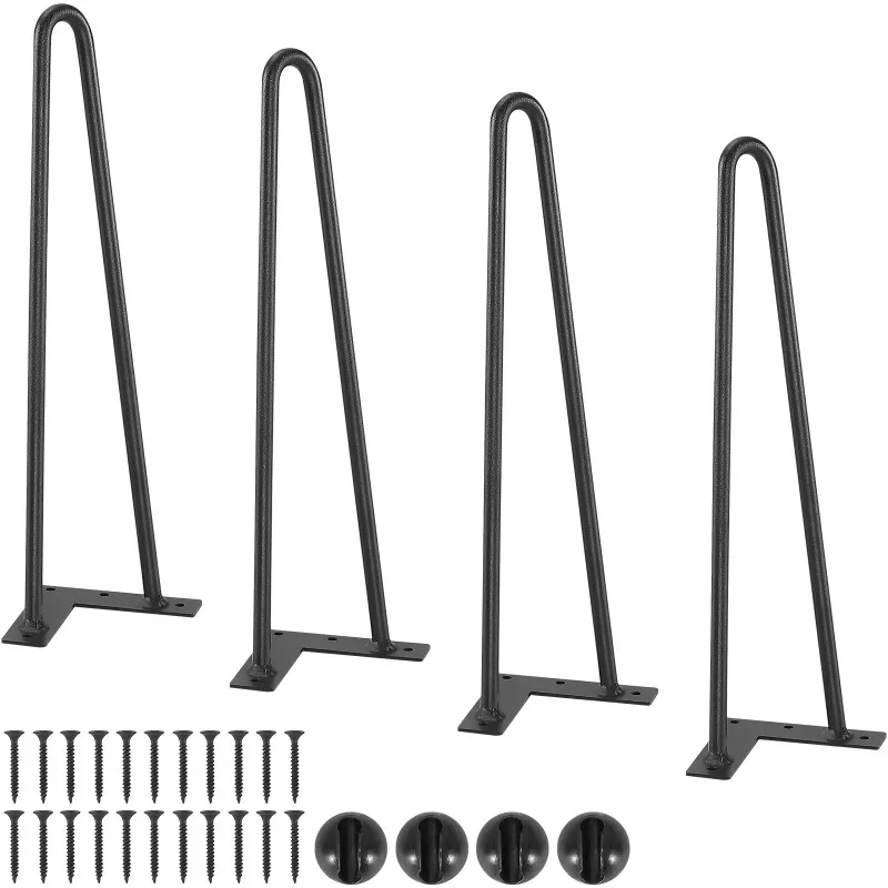 4PCS Black Metal Heavy Duty  Modern Table Legs For Nightstand Coffee Table，16/19/28in  Furniture Legs