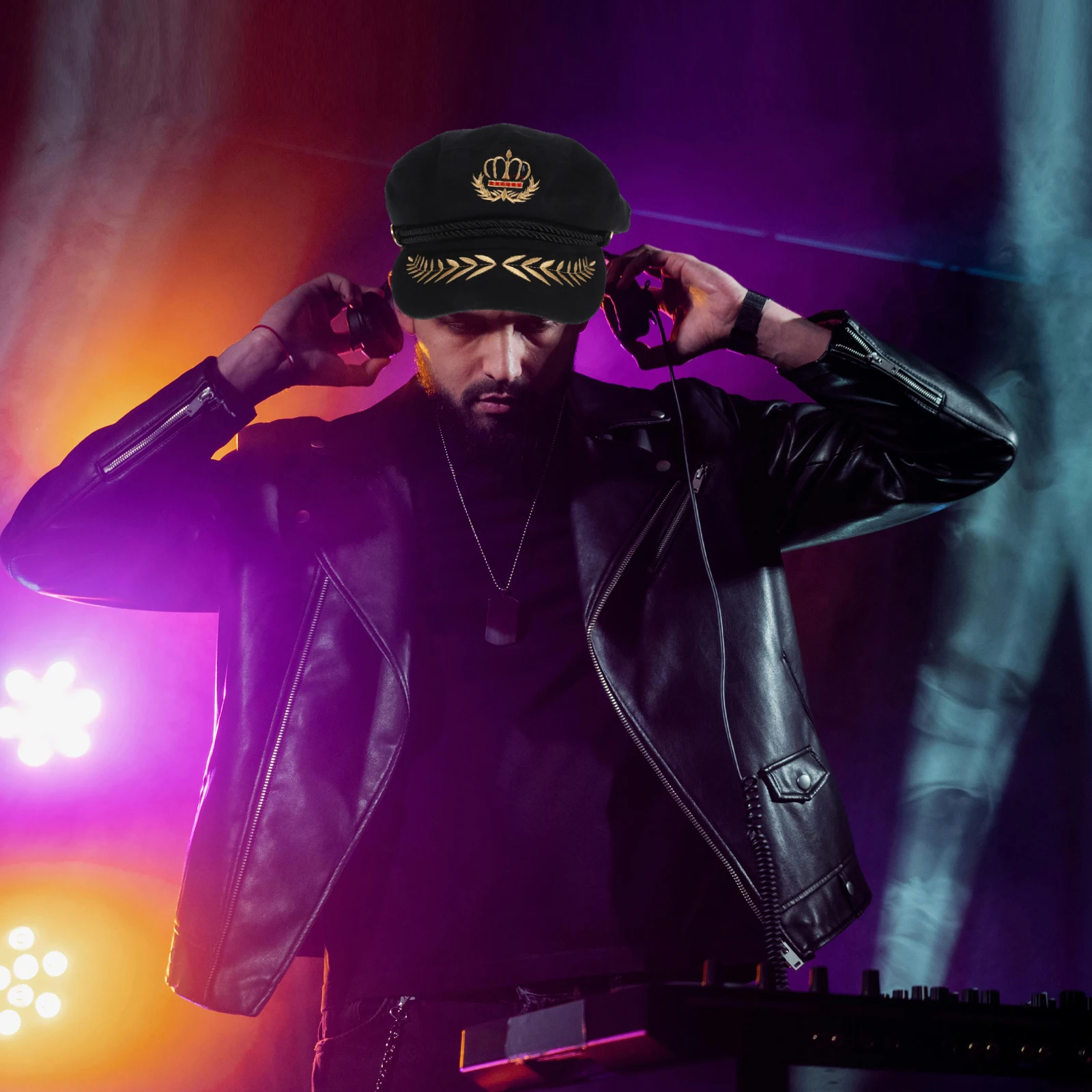 

Retro Navy Woolen Sailor for Cosplay Captain Hat Decoration Party Decoration Lightweight Breathable Boat Captain Hat