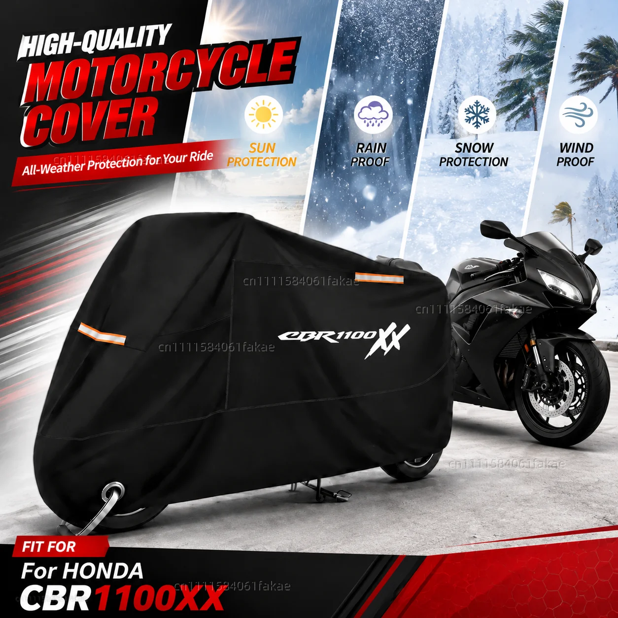 Cubierta impermeable para motocicleta, para exteriores, para todas las estaciones, a prueba de polvo, protección UV, cubierta para lluvia para Moto Scooter, para HONDA CBR 1100 XX CBR 1100XX