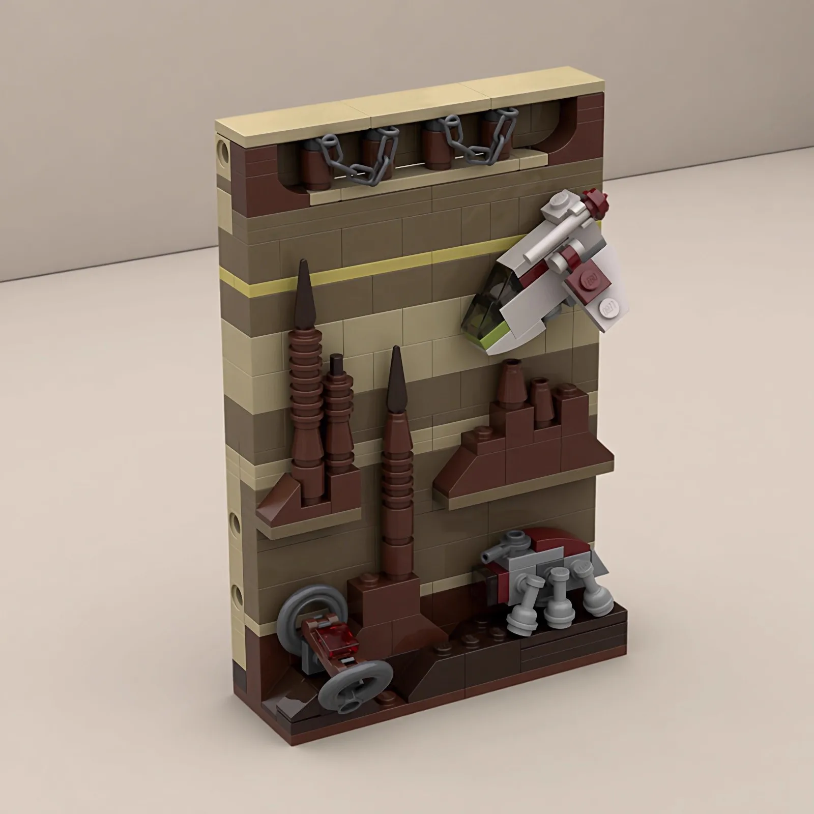 MOC Space War Series Creative Architectural Scene Geonosised Story Postcard Building Blocks Model Children's Toys Birthday Gift