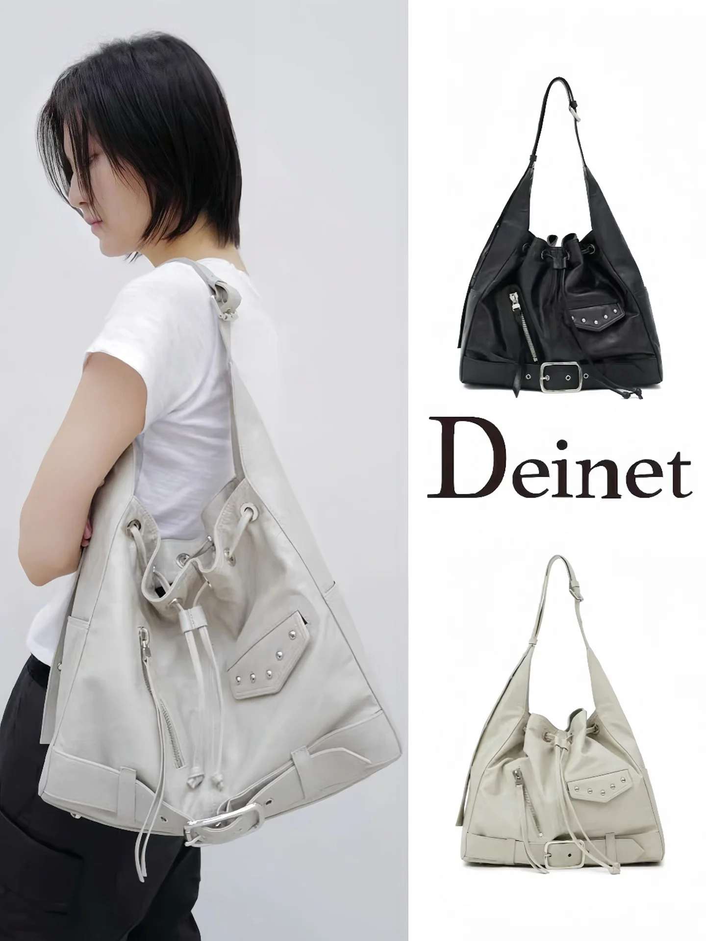 deinet-new-rivet-drawstring-tote-bag-single-shoulder-slant-cross-belt-buckle-large-capacity-motorcycle-bag-ladies-handbag