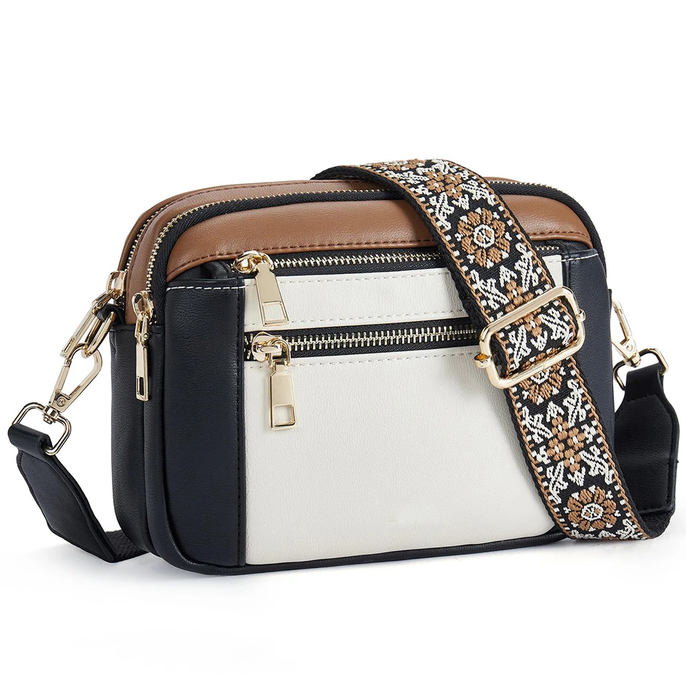 

Стильная сумка через плечо с широким ремешком, женская сумка через плечо с несколькими карманами из искусственной кожи, дорожная сумка с регулируемым ремешком, кошелек