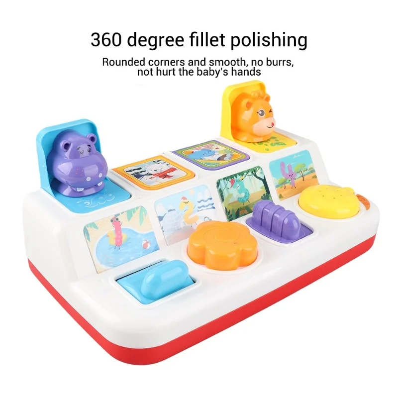 ของเล่นสัตว์แบบป๊อปอัพแบบโต้ตอบพร้อมแสงเพลง เสียงสัตว์ ของเล่นเสริมพัฒนาการการเรียนรู้สำหรับเด็กทารก