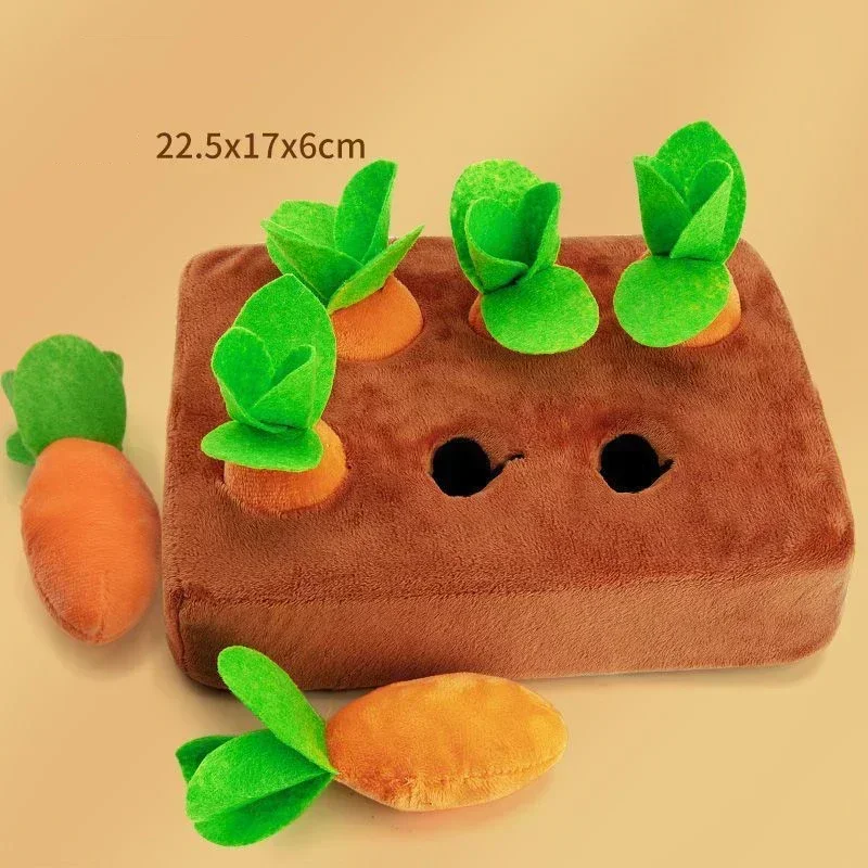 Carrot plush toy interactive dog toy plush puzzle toy 2-in-1 anti slip nose, suitable for aggressive chewers and pets