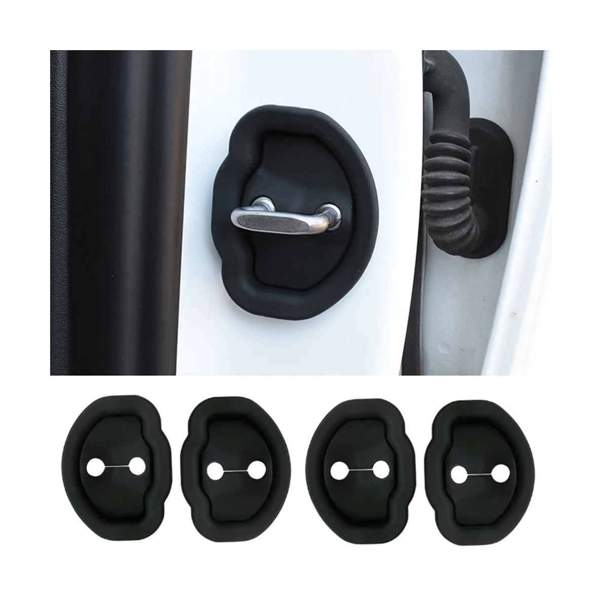 4Pcs Upgraded Durable Silicone Car Door Lock Latches Cover for Tesla Model 3 Model Y Model X/S Car Door Lock Protector