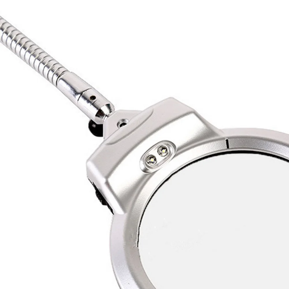 LED عدسة مكبرة كليب مصباح معدني معقوفة مرنة الرقبة القراءة ضوء مكتب دراسة ضوء الخياطة عبر غرزة صنع المجوهرات #2