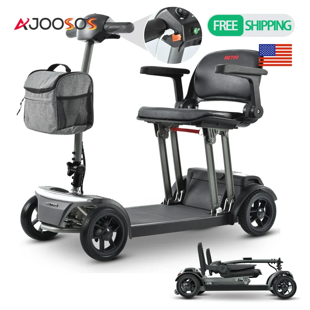 

Электрический самокат для мобильности, складной 4-колесный каркас из алюминиевого сплава, легкий портативный для пожилых людей и путешествий для взрослых