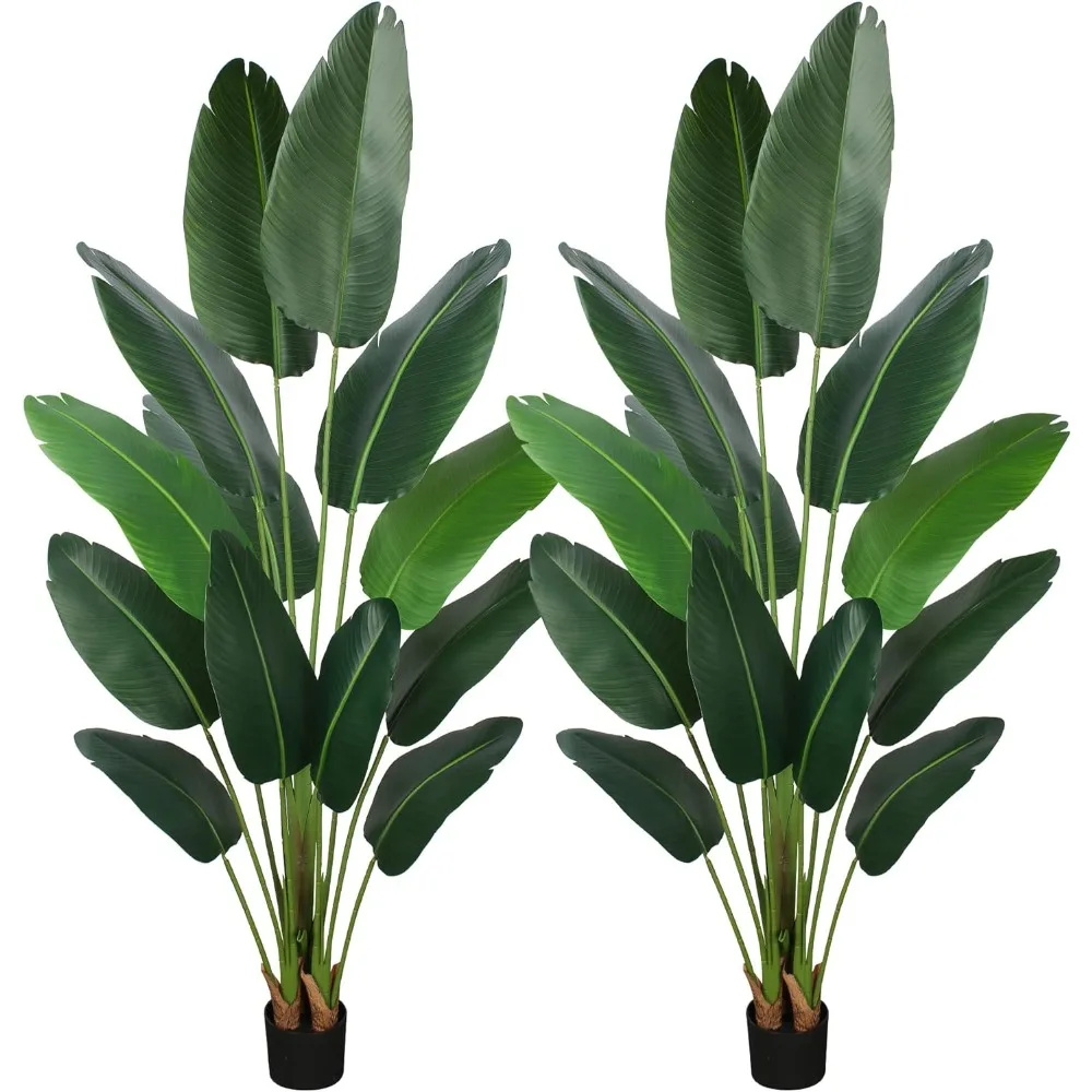 

Plant 6 Ft Tall Fake Banana Leaf Plant for Indoors and Outdoors,Faux Palm Tree with Plastic Pot for Office and Home Decor