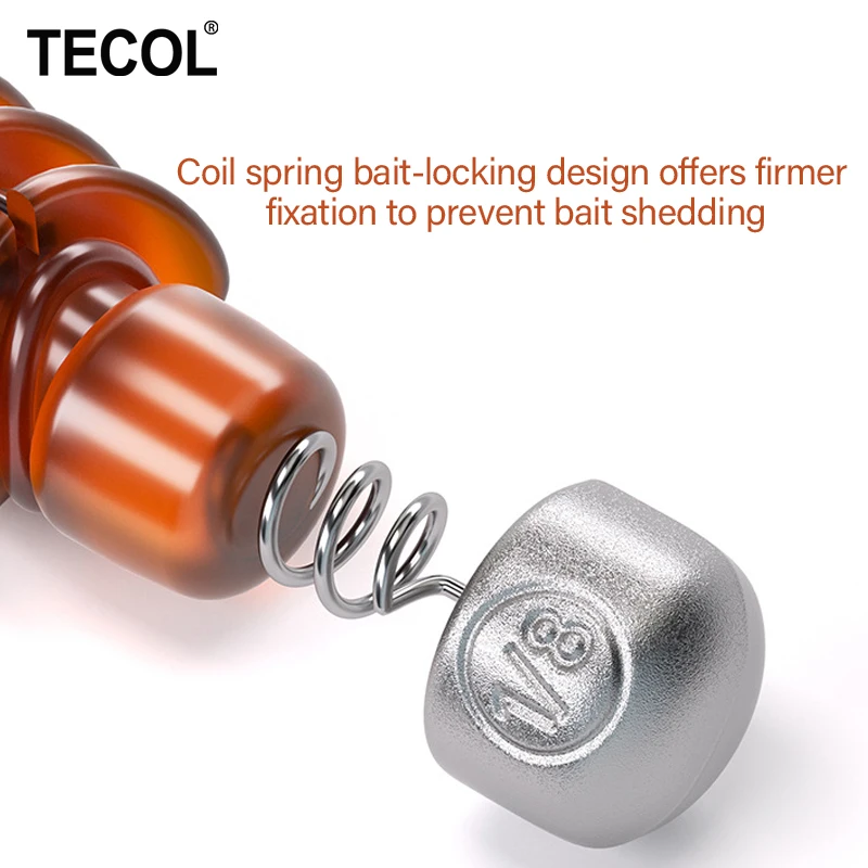 TECOL 1G 1.75G 2.7G 3.5G Spiral Spring Insert Lead Lock Pin Sinker Weight Neko Rig Rock Fishing Sinker For Soft Worm Bass lure view 2