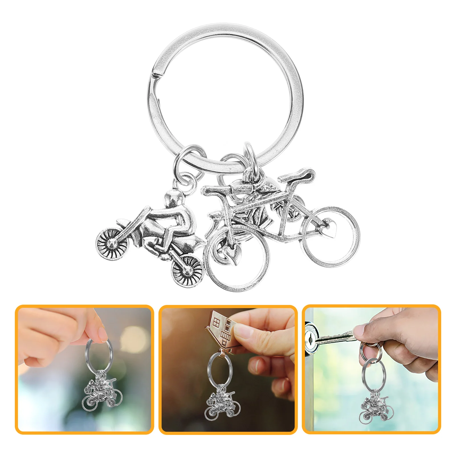 

2 шт. металлический велосипедный брелок для мотоцикла, креативный спортивный кулон, мотоцикл, тренажерный зал, фитнес-аксессуары, очаровательный брелок для магазина вентиляторов