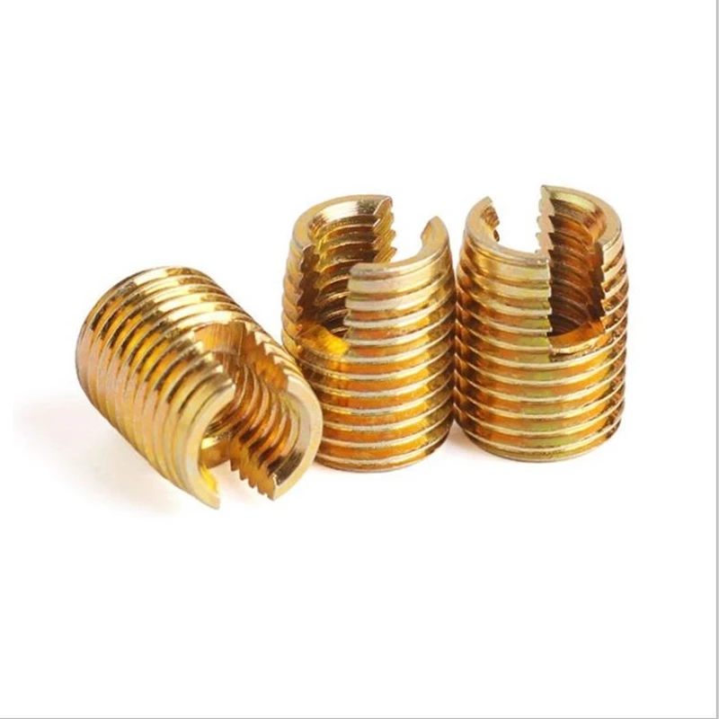 100pcs M4 Self Tapping Thread Inserts 302 Slotted Type Screw Bushing M4*0.7*8 (L) Steel Zinc Plated 2