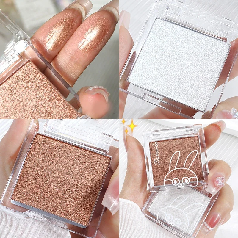 Matte Pure White Face Highlighter Palette Monochrome Pearly Jade Eyeshadow Highlighter Naturally Brightening Contouring Makeup