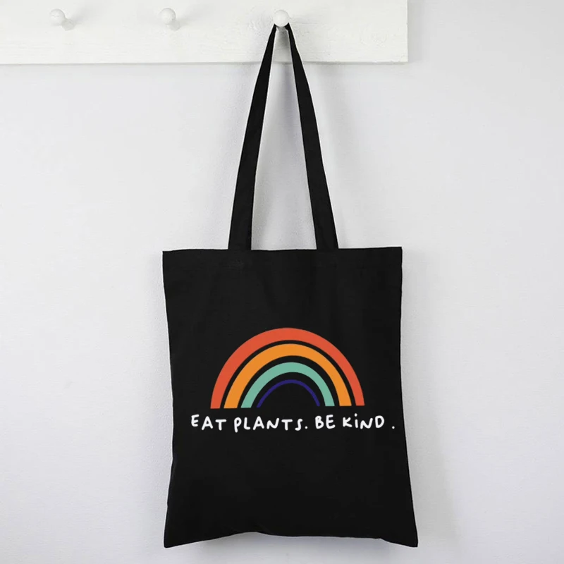 

Vegan Bags Eat Plants Be Kind Reusable Shopping Bag Vegan Gift Friends Not Food Vegan Cute Bag Plant Based Vegetarian