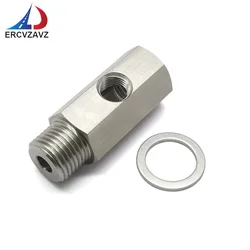 Stainless steel Oil Pressure Sensor Tee Adapter M16 x 1.5 to 1/8NPT Turbo Supply Feed Line Gauge for Water Temp Sensor Adaptor