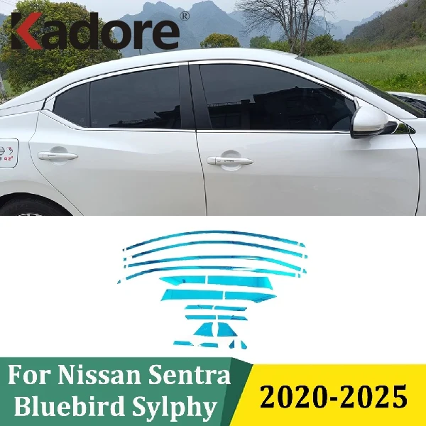 

For Nissan Sentra Bluebird Sylphy 2020 2021 2022 2023-2025 Side Door Upper Window Strips Trim Exterior Car Exterior Accessories
