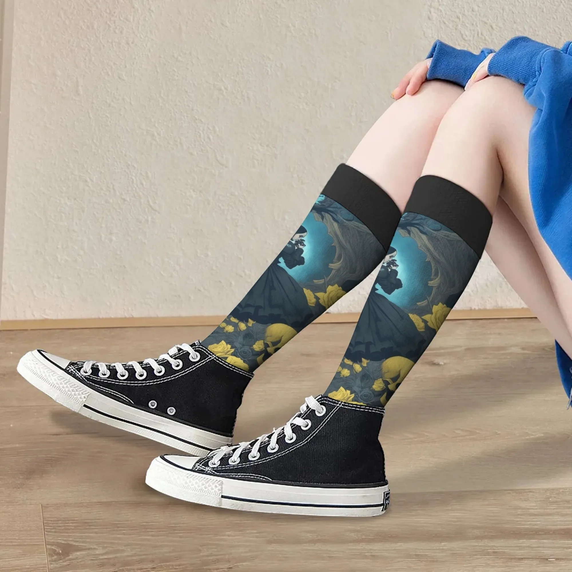 القوطية الرجعية عناصر الجمجمة الجوارب الطويلة الهيب هوب Harajuku سعيد الرجال والنساء الجوارب الجدة مجنون تصميم عادية حفلة هدية