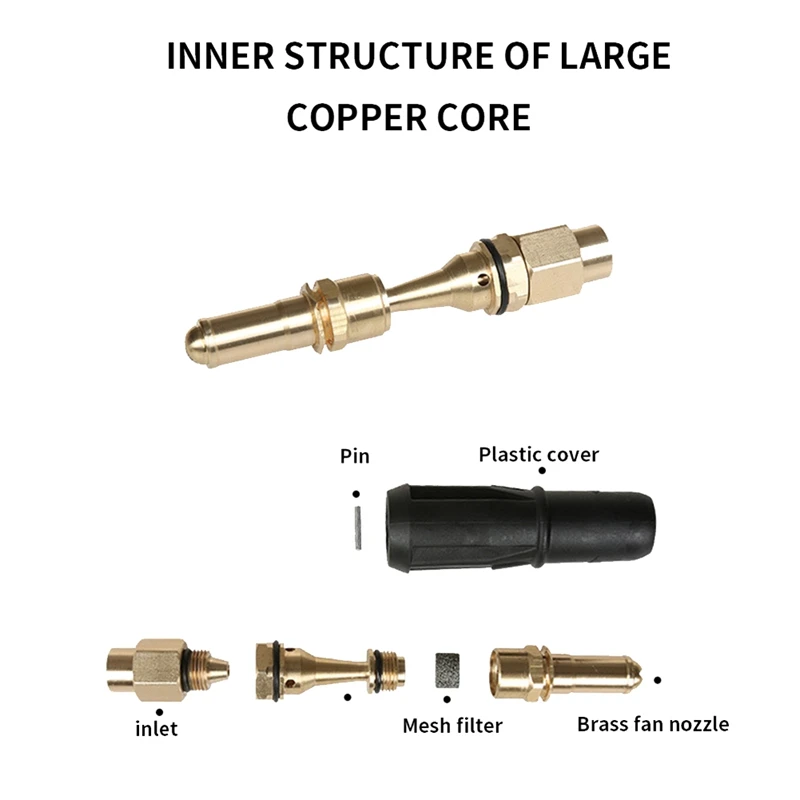 หัวฉีดโฟมหิมะรูปพัดลมทองเหลืองหัวฉีด Self-Priming สําหรับเครื่องฉีดน้ําแรงดันสูงเครื่องกําเนิดไฟฟ้าอุปกรณ์ทําความสะอาดรถยนต์