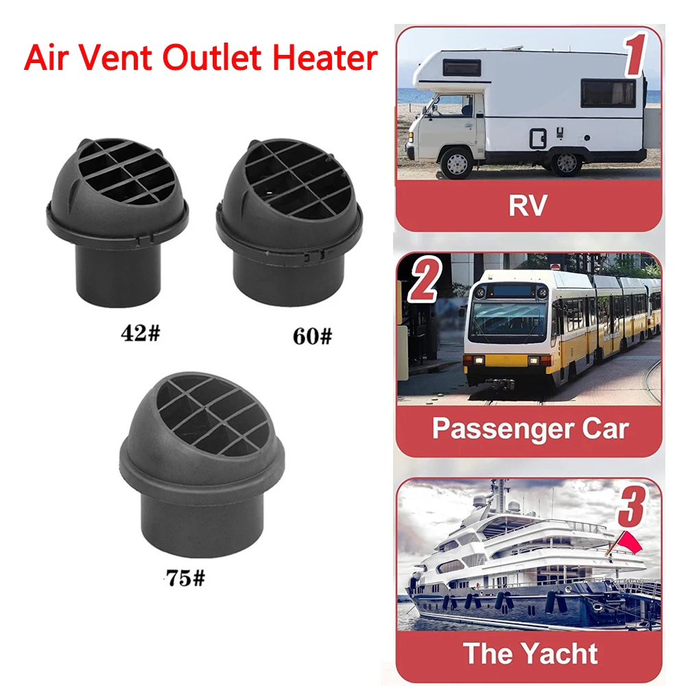 Air Vent Ducting Piece Duct Pipe Outlet Rotatable Diesel Parking Heater 42mm 60mm 75mm For Car Truck VAN Camper Car Accessories