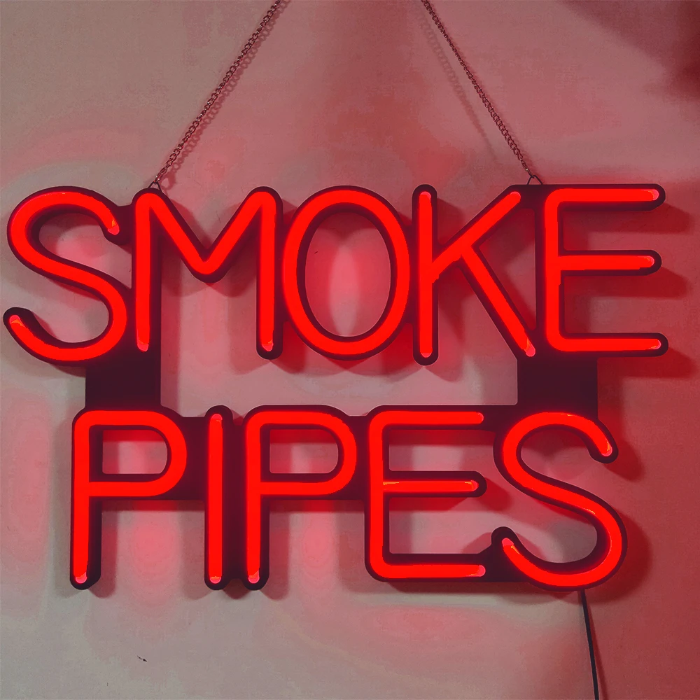 

20"x11.8" Large LED Smoke Pipe Sign for Smoke Shop,Super Bright Smoke Sign High Visibility for Business Stores Window