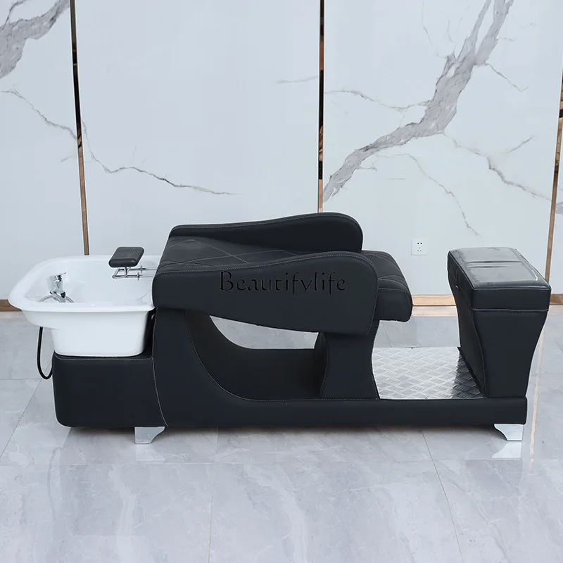 New Barber Shop Thai Style Ceramic Basin Lying Completely Salon Shampoo Bed Chinese Hair Salon Massage Couch