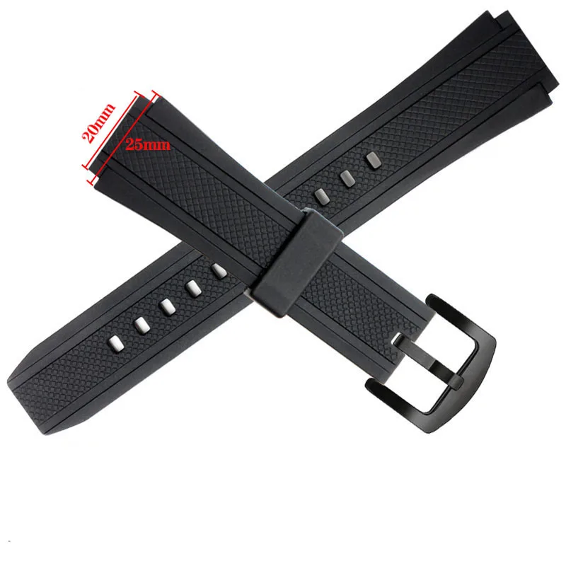 25*20mm Rubber Watchband for Edifice EF552 EF-552 Waterproof Sports Silicone Strap EF-552D-1A Bracelet Steel Clasp With Tools