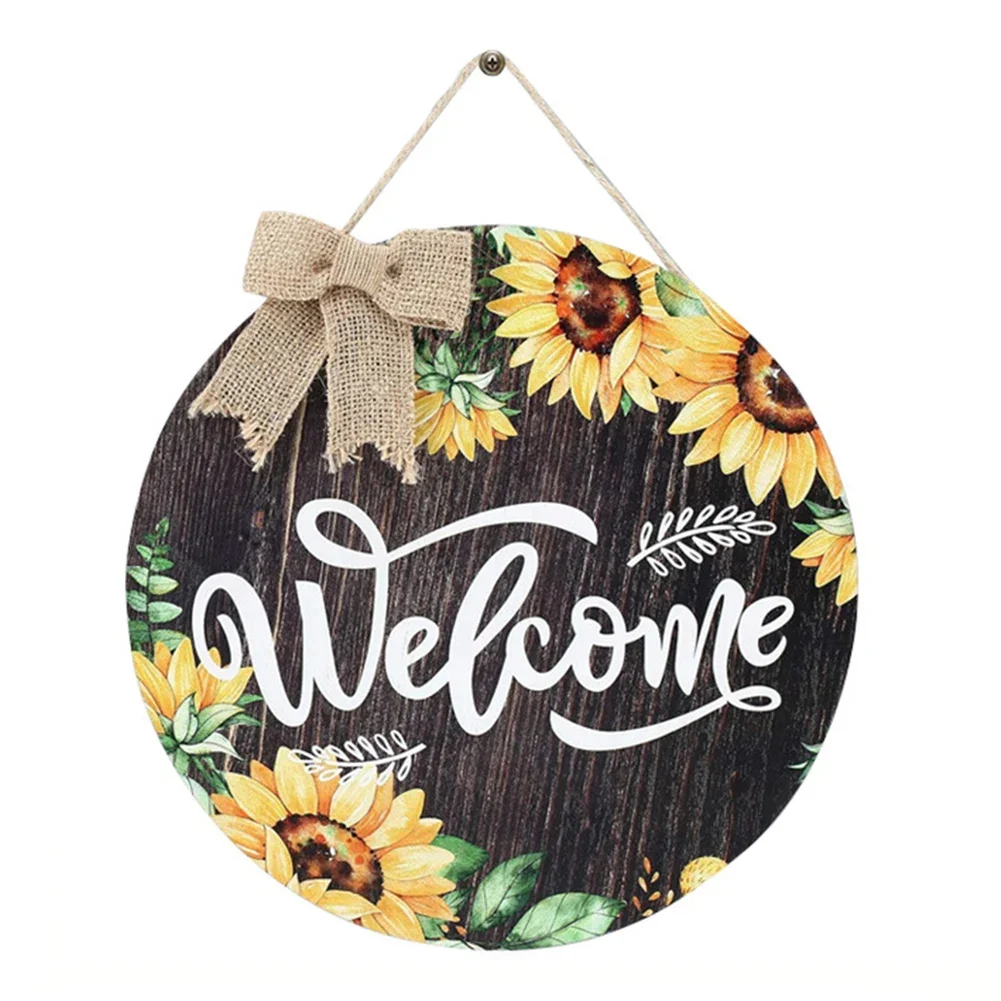 Pastoral Style Decor Farmhouse Door Sign Home Entrance Easy To Use High-quality Ecological Pigments Linen Bow Decoration