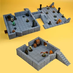 Stampa 3D TRPG lock dungeons starter expansion terrain wall door corner hall alcova pillar set modelli di giochi da tavolo in miniatura