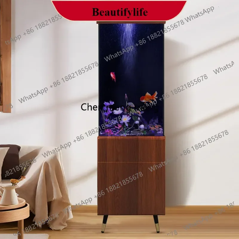 

M1382025 new vertical fish tank living room with ultra-white glass bottom, three-dimensional vertical aquarium
