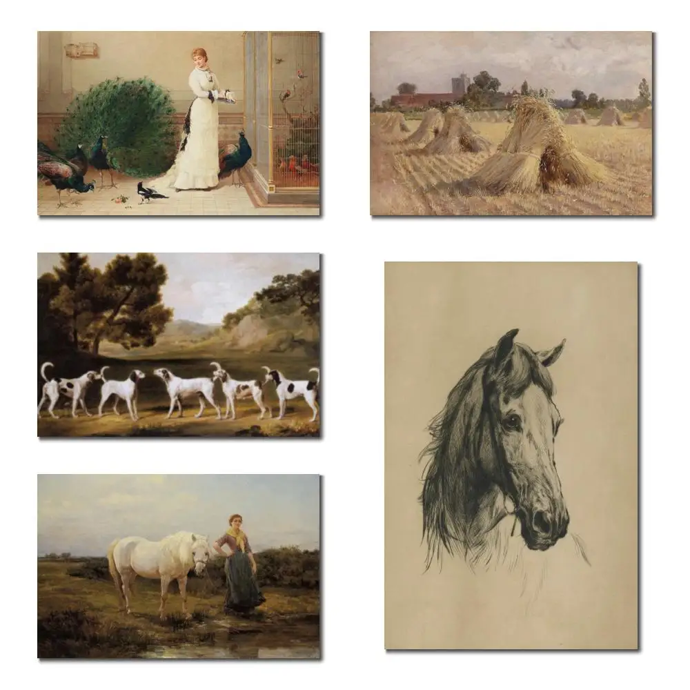 

Classical Hunting Dogs Canvas Art Handmade Heywood Hardy Paintings Animal Artwork Modern Living Room Home Office Decor Large