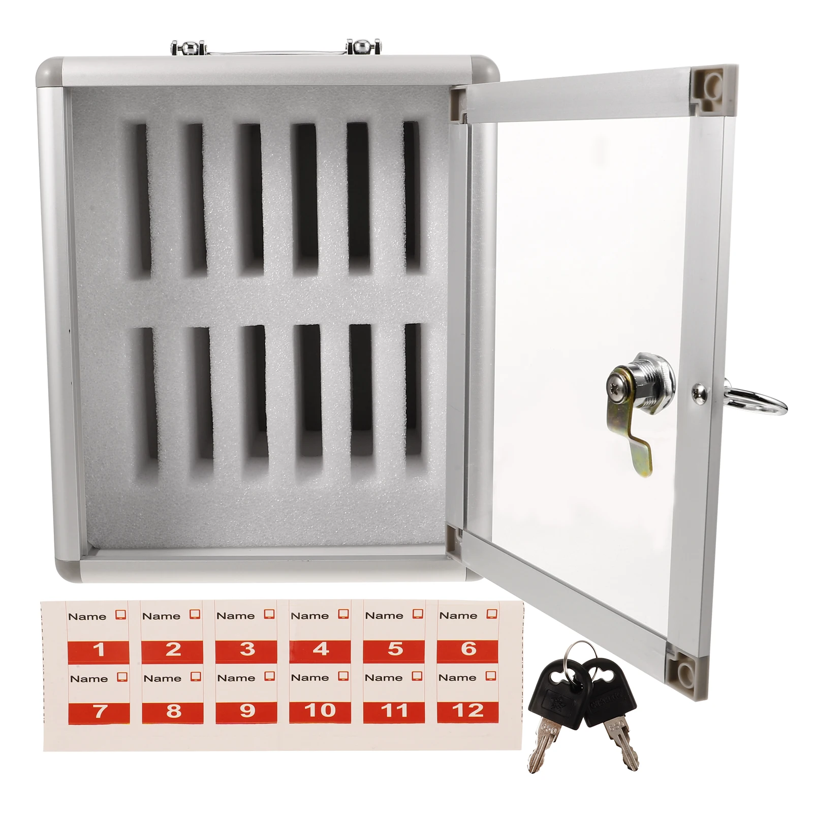 صندوق تخزين متنقل معدني صندوق قفل الهاتف الخليوي منظم متعدد الفتحات لخزانة الهاتف في الفصل الدراسي والمكتب #1